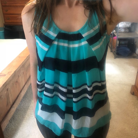 New York & Company Tops - NY&C teal and navy tank